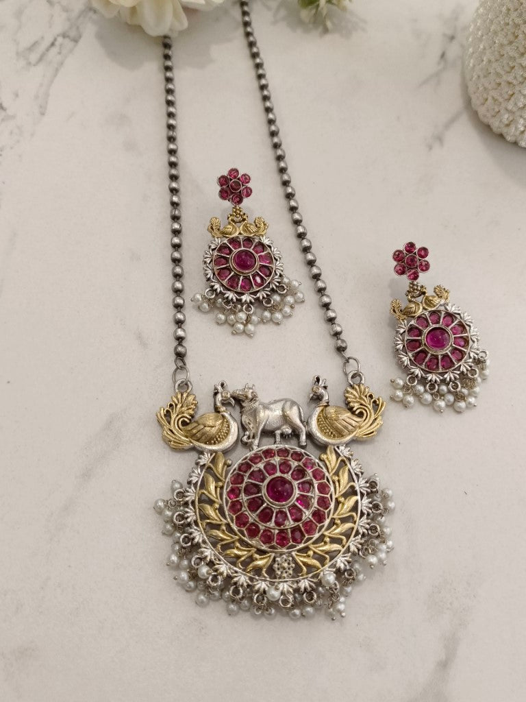 RUBY BRIELLE GERMAN SILVER JEWELLERY SET