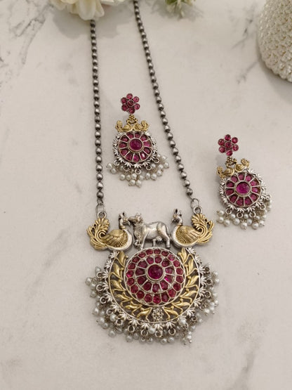 RUBY BRIELLE GERMAN SILVER JEWELLERY SET