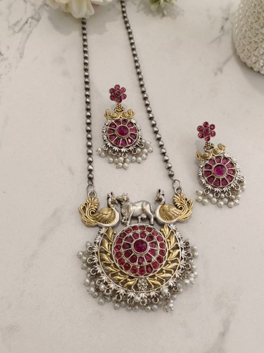 RUBY BRIELLE GERMAN SILVER JEWELLERY SET