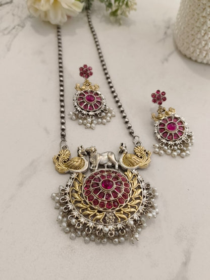 RUBY BRIELLE GERMAN SILVER JEWELLERY SET