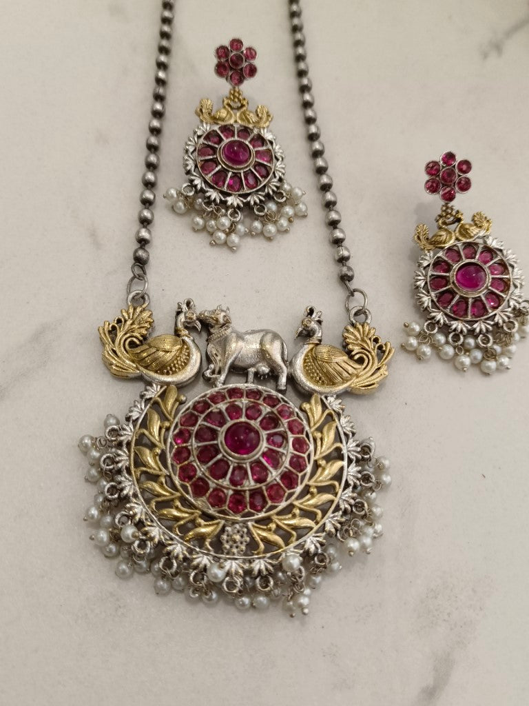 RUBY BRIELLE GERMAN SILVER JEWELLERY SET