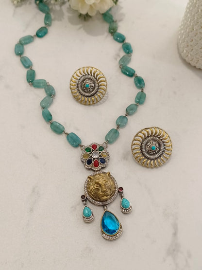 LION ADELAIED GERMAN SILVER JEWELLERY SET
