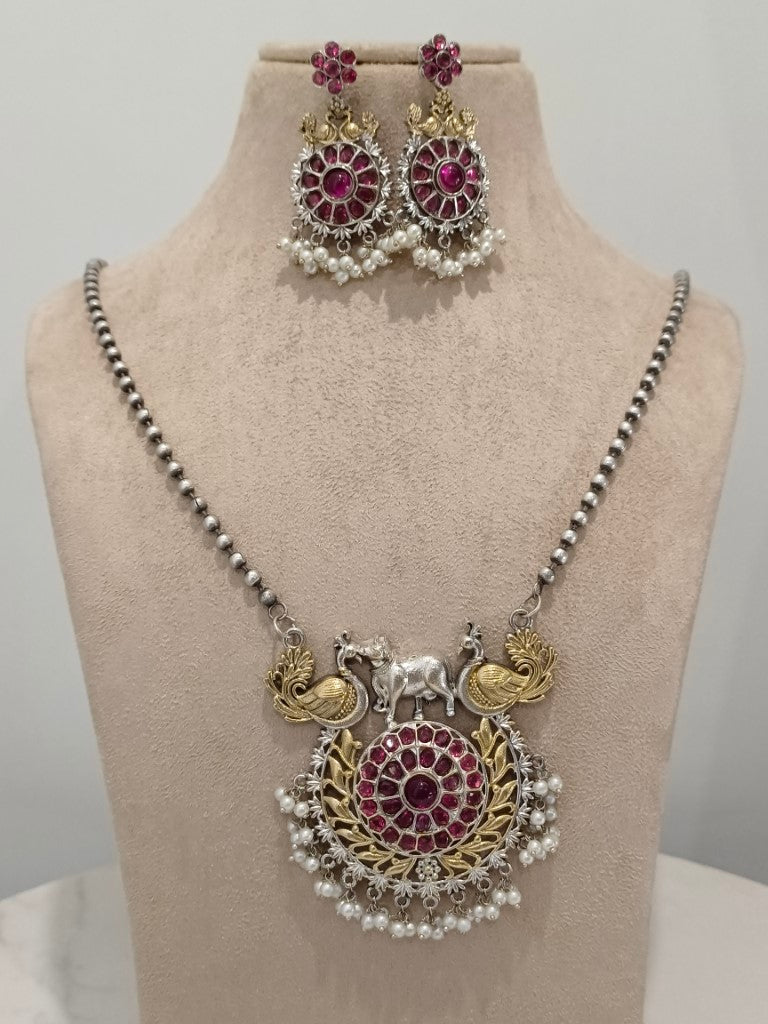RUBY BRIELLE GERMAN SILVER JEWELLERY SET