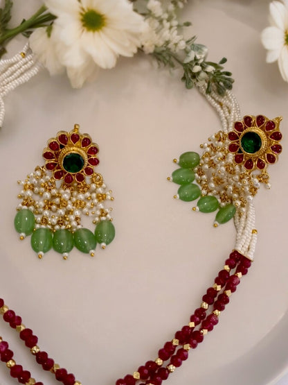GREEN AAWANYA JADAU JEWELLERY SET