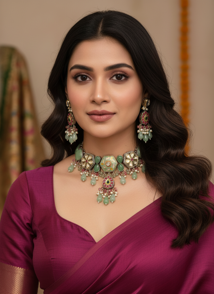 MULTI GEHNA THAPPA JADAU JEWELLERY SET