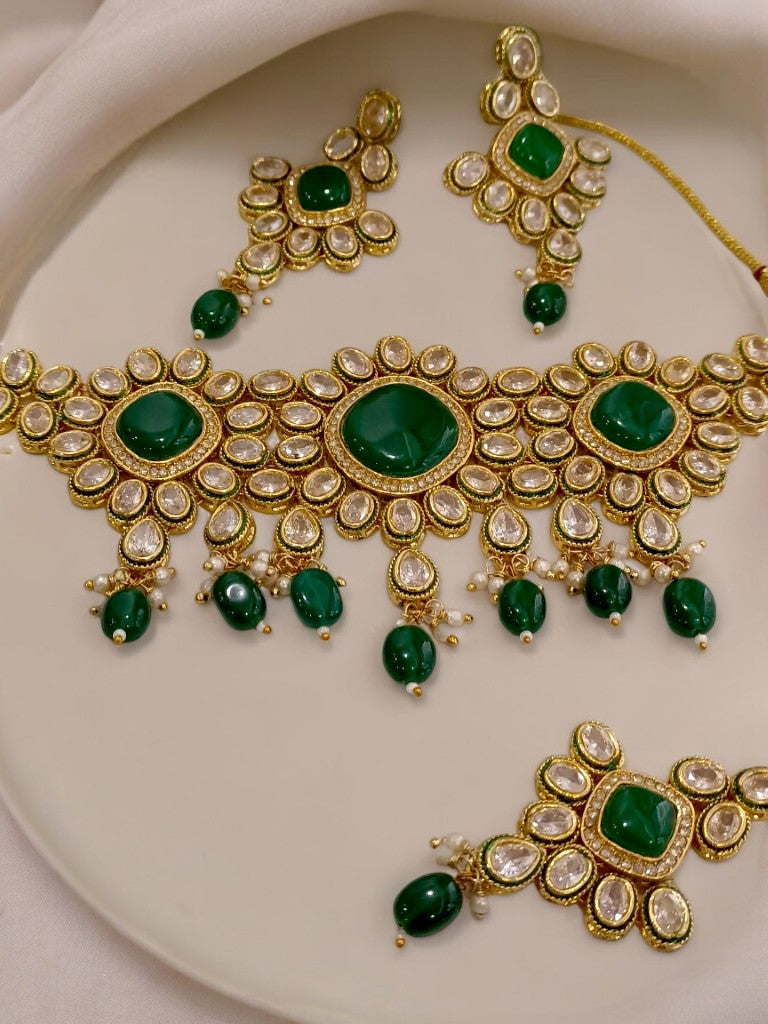 GREEN FELONE JEWELLERY SET