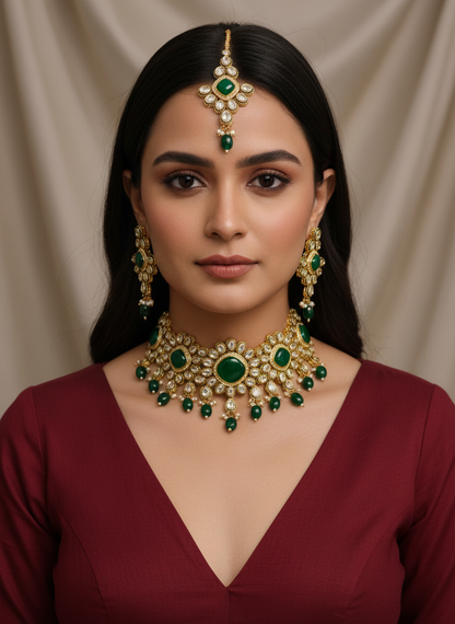 GREEN FELONE JEWELLERY SET