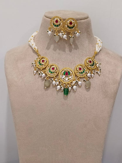 GREEN FIONA JADAU JEWELLERY SET