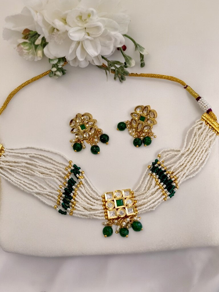 GREEN SCERLETTE JEWELLERY SET