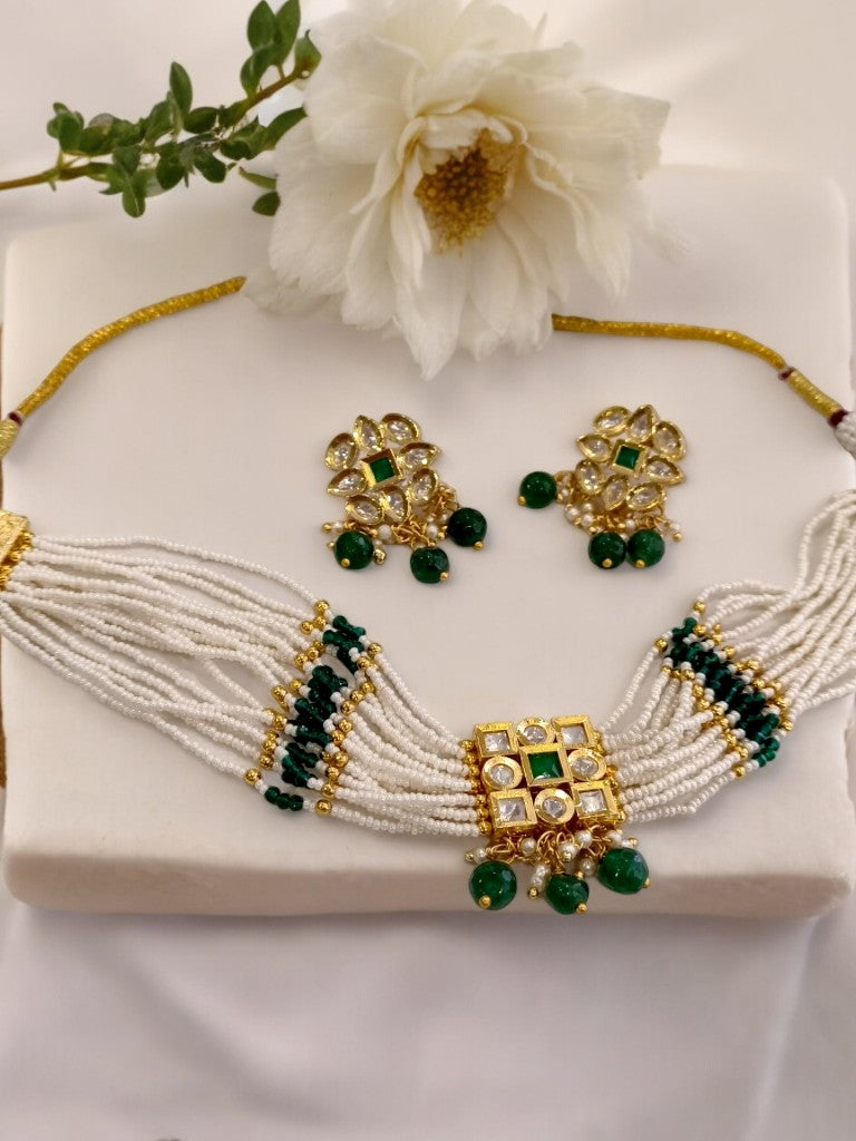 GREEN SCERLETTE JEWELLERY SET