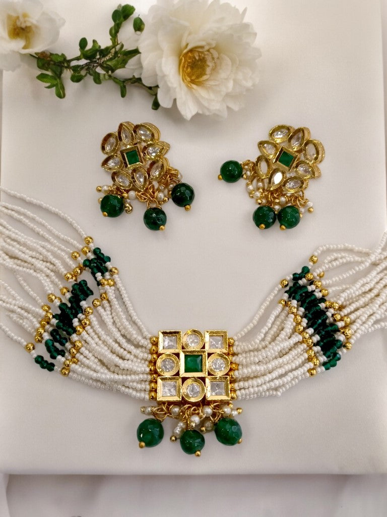 GREEN SCERLETTE JEWELLERY SET