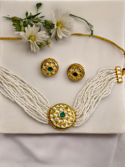 GREEN ROUND SHIVANI JEWELLERY SET