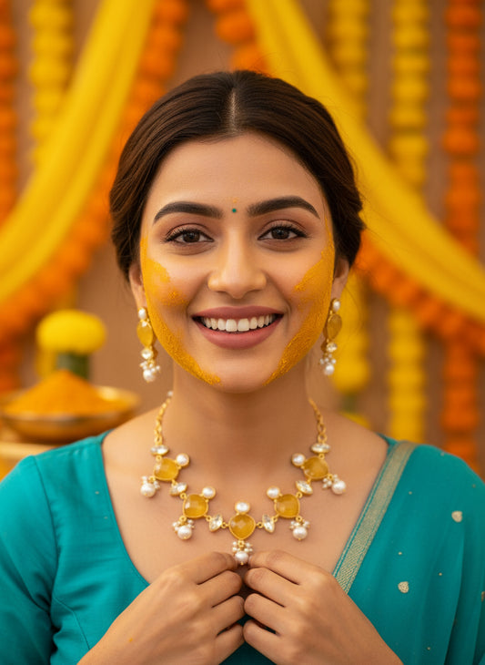 YELLOW TENA JEWELLERY SET