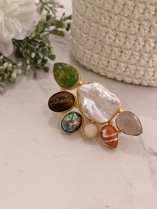MULTI TEAGAN SEMI PRECIOUS RING