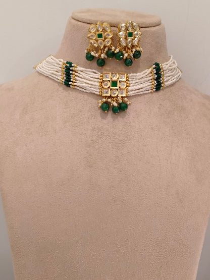 GREEN SCERLETTE JEWELLERY SET