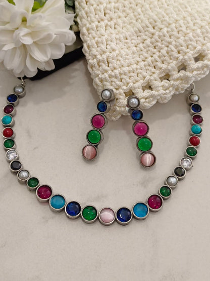 MULTI ILANA GERMAN SILVER JEWELLERY SET