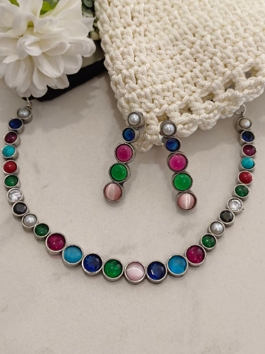 MULTI ILANA GERMAN SILVER JEWELLERY SET