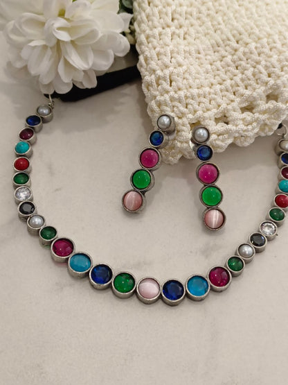 MULTI ILANA GERMAN SILVER JEWELLERY SET