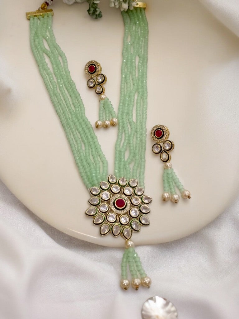 GREEN LEAH JEWELLERY SET