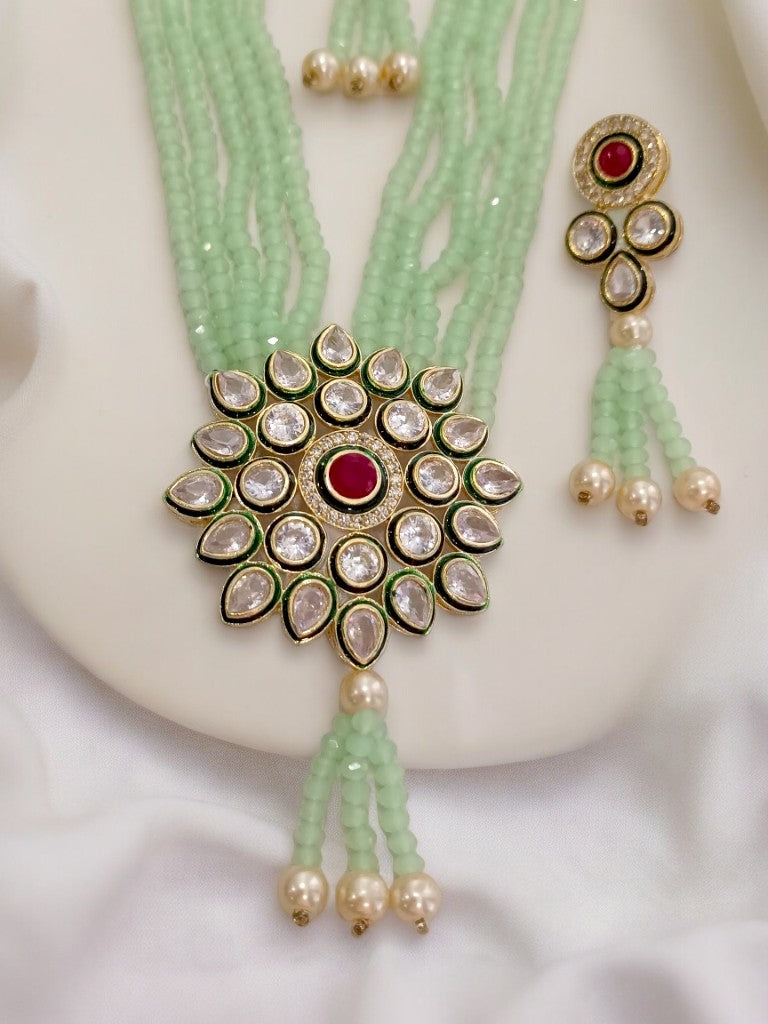 GREEN LEAH JEWELLERY SET