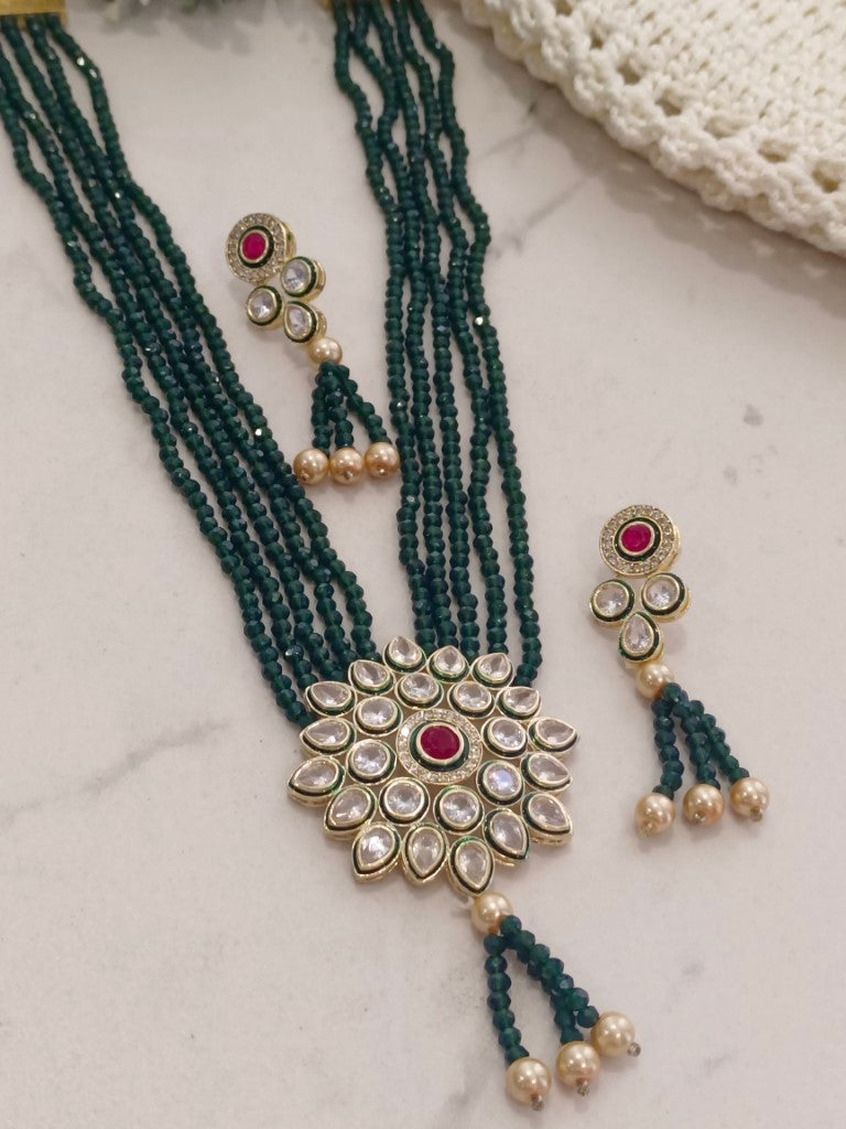 DARK GREEN LEAH JEWELLERY SET
