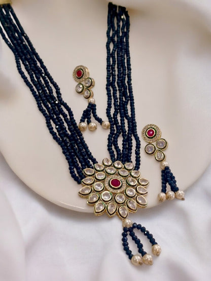 BLUE LEAH JEWELLERY SET