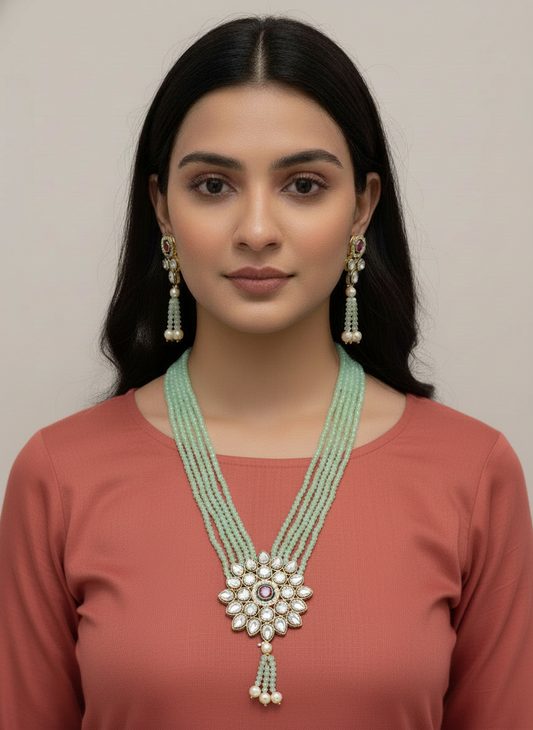 GREEN LEAH JEWELLERY SET