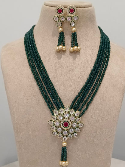 DARK GREEN LEAH JEWELLERY SET