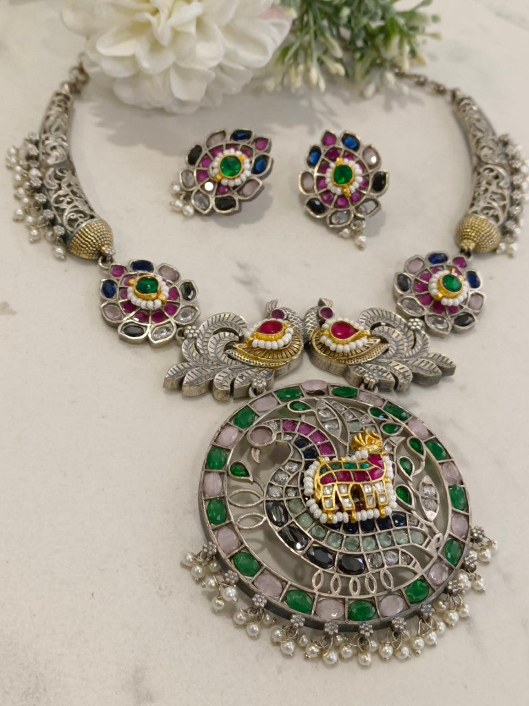 HIRAN AEDELE GERMAN SILVER JEWELLERY SET