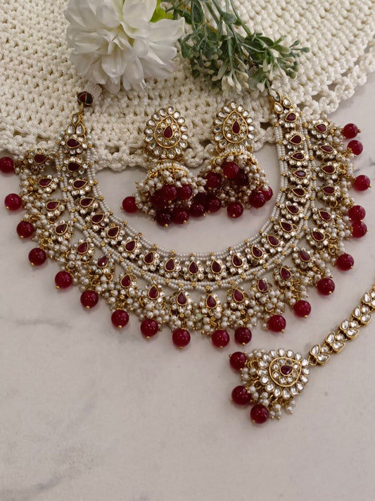 MAROON IRIS JEWELLERY SET