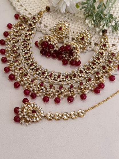 MAROON IRIS JEWELLERY SET