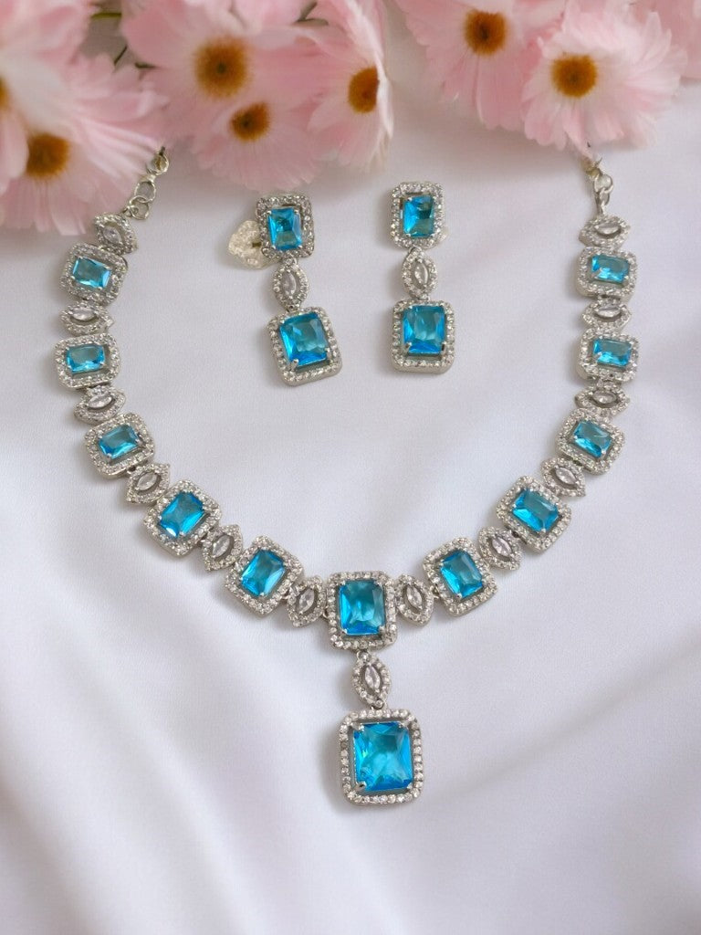BLUE SULBHA DIAMOND JEWELLERY SET