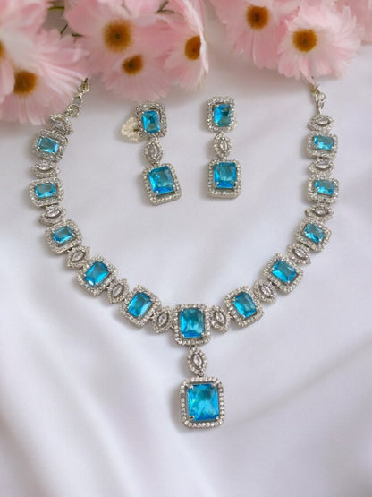 BLUE SULBHA DIAMOND JEWELLERY SET