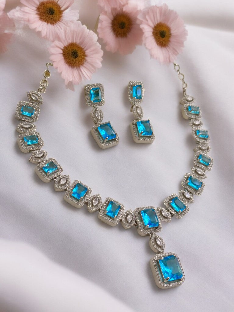 BLUE SULBHA DIAMOND JEWELLERY SET