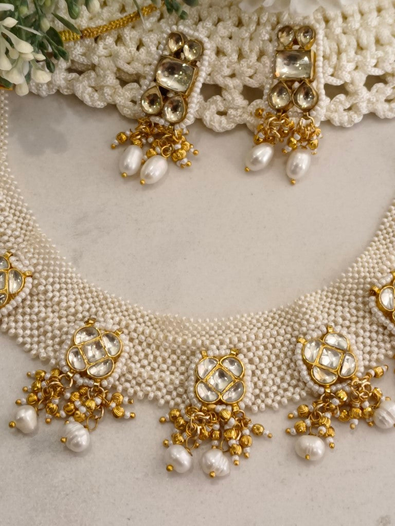 WHITE EVA JADAU JEWELLERY SET