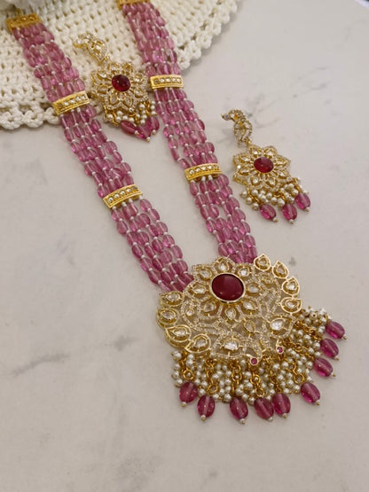 PINK ABHAYA JEWELLERY SET