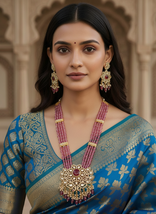 PINK ABHAYA JEWELLERY SET