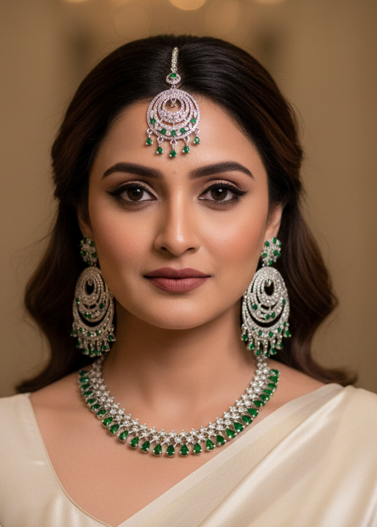GREEN ARCHISHA DIAMOND JEWELLERY SET