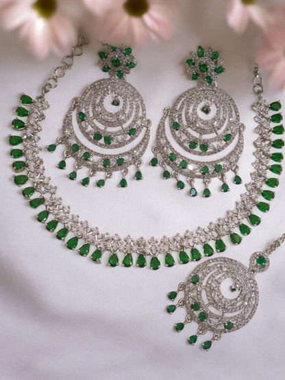 GREEN ARCHISHA DIAMOND JEWELLERY SET