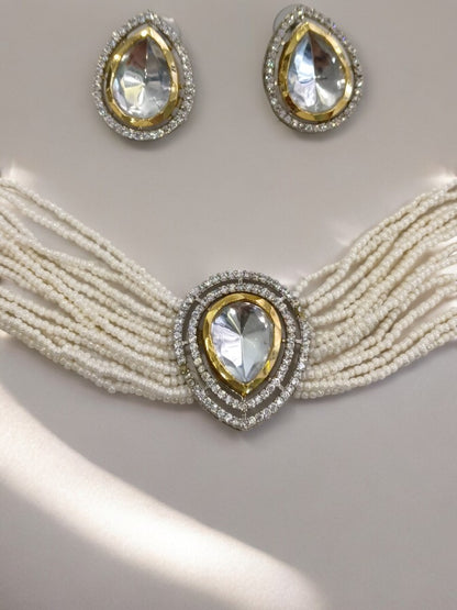 WHITE UJWALA ZIRCONIA JEWELLERY SET