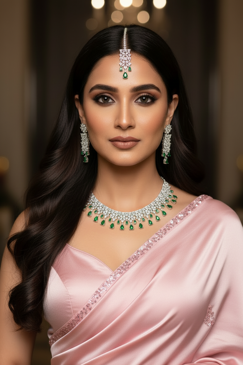 GREEN NAMYA DIAMOND JEWELLERY SET