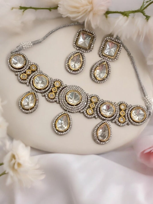 DUAL TONE DIPTI ZIRCONIA JEWELLERY SET