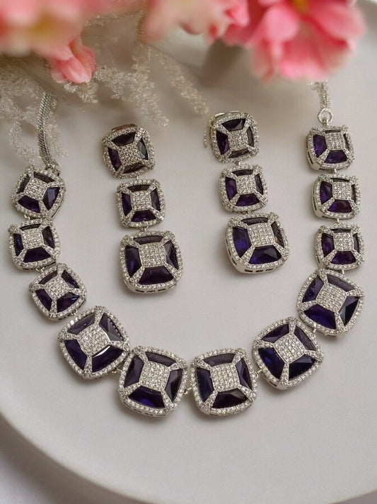 BLUE APURNA ZIRCONIA JEWELLERY SET