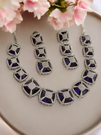 BLUE APURNA ZIRCONIA JEWELLERY SET