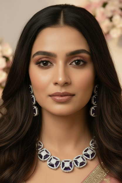 BLUE APURNA ZIRCONIA JEWELLERY SET