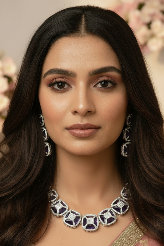 BLUE APURNA ZIRCONIA JEWELLERY SET