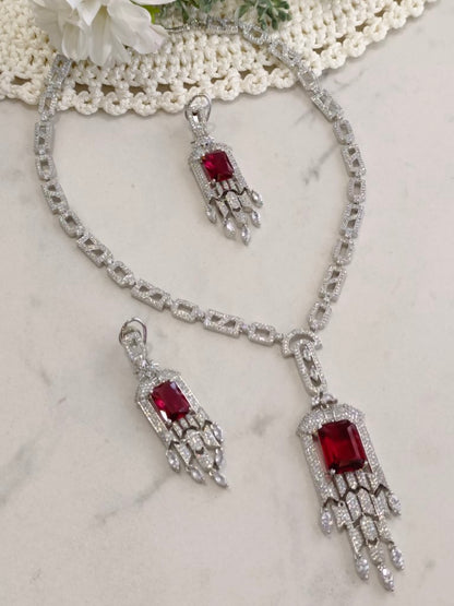 RED ARPANI ZIRCONIA JEWELLERY SET