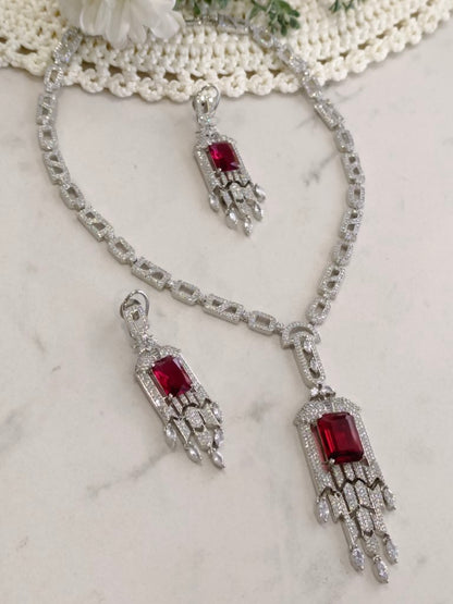 RED ARPANI ZIRCONIA JEWELLERY SET