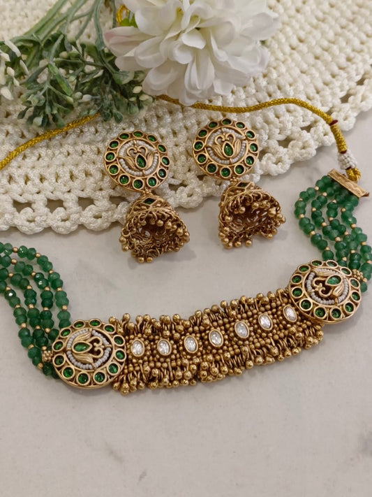 GREEN SHINIKA JEWELLERY SET