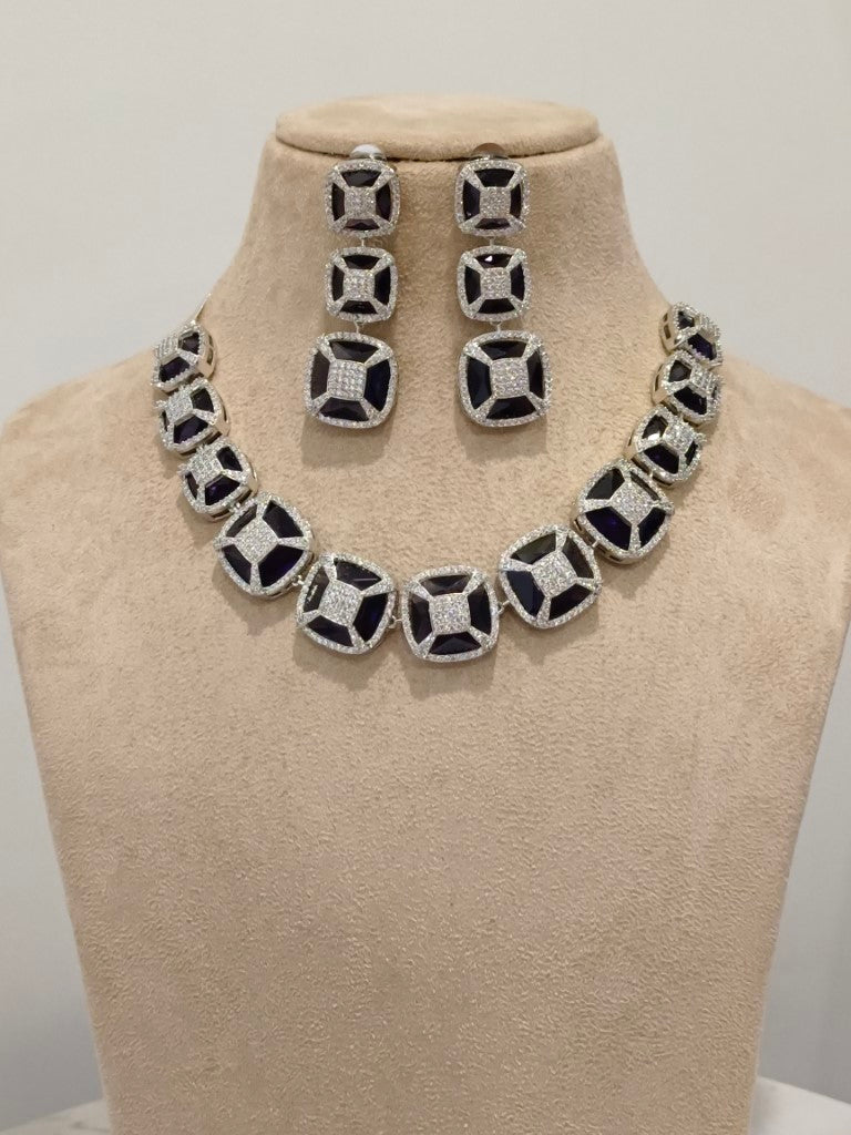 BLUE APURNA ZIRCONIA JEWELLERY SET